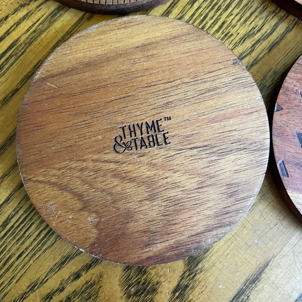 Thyme & Table Wooden Coaster Set